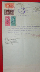 D16 Document 1929 cu timbre fiscale Ferdinand-efigia in cerc foto