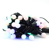 Instalatie brad de craciun rgrb, 10 m din care 1m prelungitor, 220v, 40 led, interconectabila, fir negru, multicolor, Oem