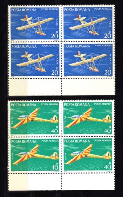 A11 TX10 4 - 1977 - Aviatie - Planoare - perechi de cate patru timbre foto