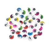 Accesorii creatie - ochisori plastic mici cu gene, diverse culori, 8mm, set 60 buc, Colorarte
