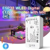Controler LED digital GLEDOPTO ESP32 WLED cu microfon, WiFi, 100+ efecte, compatibil WS2812B, SK6812, DC5-24V