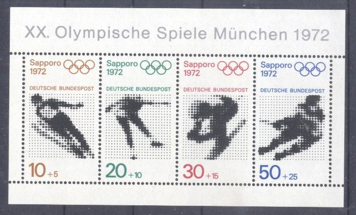 Germany Bundes 1971 Olympic Winter Games Sapporo perf. sheet Mi.B6 MNH DA.208