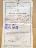 H168-Lot 2 Acte Romania vechi regalista-Certificat de nastere si nationalitate. Marimi: 34/21 si 32/ 21 cm.