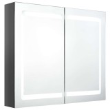 Cumpara ieftin Dulap cu oglinda pentru baie Gri stralucitor 80 x 12 x 68 cm