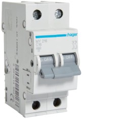 Siguranta automata 16A 2P Curba C 4,5ka Hager MY216