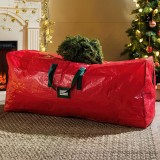 Geanta de depozitare pentru brad artificial - PVC tesut - rosu - 165 x 38 x 76 cm