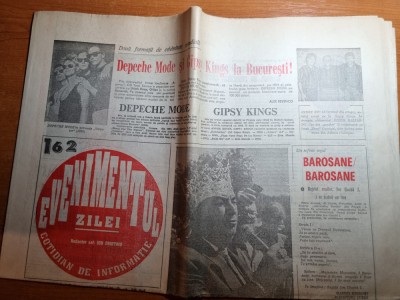 evenimentul zilei 7 ianuarie 1993-depeche mode si gipsy kings la bucuresti foto