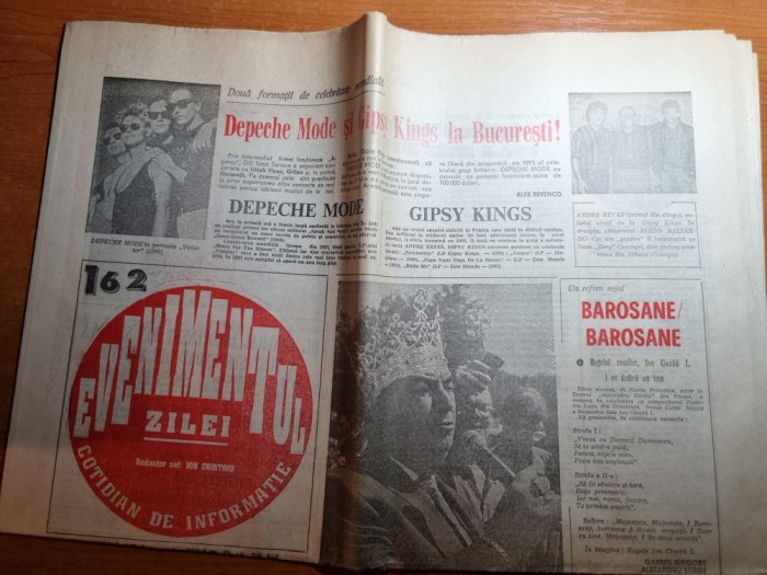 evenimentul zilei 7 ianuarie 1993-depeche mode si gipsy kings la bucuresti
