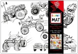 Plansa reutilizabila Funny Mat pentru colorat model Masini Monster,48x33.5 cm