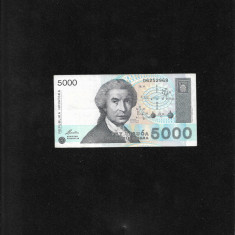 Rar! Croatia 5000 5.000 dinari dinara 1992 seria6252968