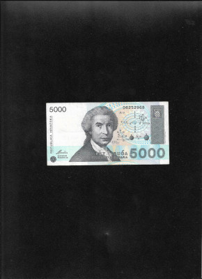 Rar! Croatia 5000 5.000 dinari dinara 1992 seria6252968 foto