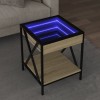 VidaXL Măsuță de cafea cu LED infinity, stejar sonoma, 40x40x49 cm 847693
