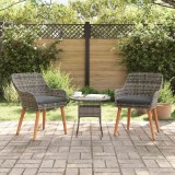 VidaXL Scaun pentru Grădină 2 pcs Gri 55 x 62.5 x 82cm poliratan