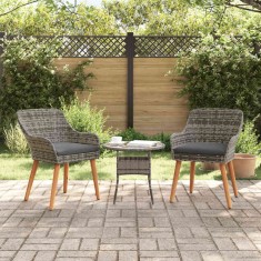 vidaXL Scaun pentru Grădină 2 pcs Gri 55 x 62.5 x 82cm poliratan 42006214