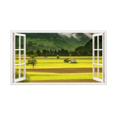 Sticker decorativ, Fereastra 3D, Padure, 85 cm, 551STK