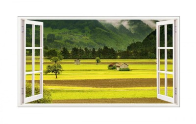 Sticker decorativ, Fereastra 3D, Padure, 85 cm, 551STK foto