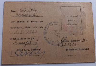 Carnet de identitate, 1956 , Cluj foto