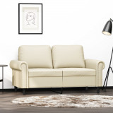 Canapea cu 2 locuri, crem, 120 cm, piele ecologica GartenMobel Dekor, vidaXL