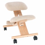 Cumpara ieftin Scaun birou ergonomic tapiterie crem picioare fag Groco 46x65x72 cm
