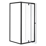 Flexi fals&iacute;kra szerelhető sz&ouml;gletes zuhanykabin 80x80 cm zuhanyt&aacute;lca n&eacute;lk&uuml;l fekete