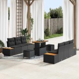 VidaXL Set de canapele pentru grădină 9 pcs Negru 90 x 55 x 71 cm