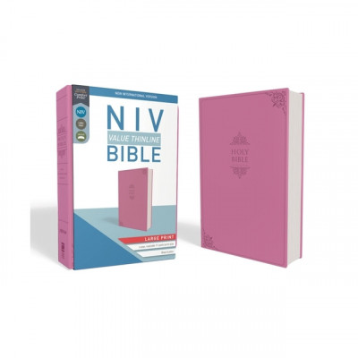 NIV, Value Thinline Bible, Large Print, Imitation Leather, Pink foto