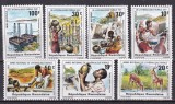 Rwanda 1981 apa in mediul rural fauna MI 1152-1158 MNH, Nestampilat