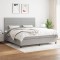 vidaXL Pat box spring cu saltea, gri deschis, 200x200 cm, textil 3141881