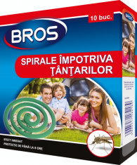 Spirale fumigene BROS impotriva tantarilor si capuselor, 10 buc foto