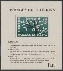 1962 Romania Exil - EUROPA colita ndt, rezistenta anticomunista Emisiunea 30 foto