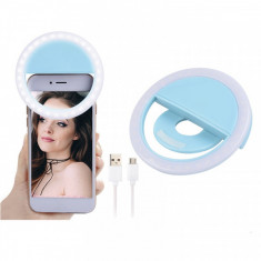 Inel Luminos Selfie Ring Light USB Clips Mini Lampa LED Soft 8.5cm foto