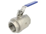 Supapă cu bilă PNEUMAT Oțel AISI 316 rezistent la acizi cu PTFE 170mm