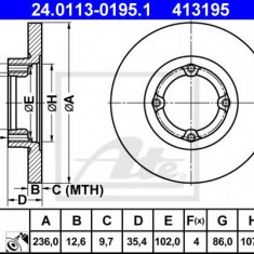 Disc frana DAEWOO MATIZ (KLYA) (1998 - 2016) ATE 24.0113-0195.1