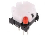 Comutator tastatură 2 SPST-NO LED roșu 0.1A 28VDC Alb