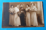 Carte Postala Fotografie veche perioada interbelica anii 1930 - nunta Ofiter, Circulata, Sinaia, Printata