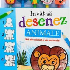 Invat sa desenez: Animale. Set de colorat si de activitati