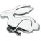 Ornament 3D Iepure, 39x48mm, cromat, adeziv AutoDrive ProParts