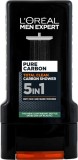 Gel de dus 5 in 1 pentru barbati Pure Carbon, 300ml, L&#039;Oreal Men Expert