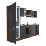 Leziter Mobilă Bucătărie Yorki 270 Bloc Integrat Frigider Congelator 270 cm Stejar Antracit