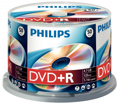Dvd+r 4.7gb (50 Buc. Spindle, 16x) Philips foto