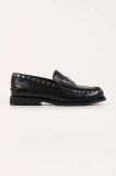Karl Lagerfeld mocasini de piele MIA culoarea negru, cu toc plat, KL42125S