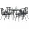 vidaXL Set de sufragerie de grădină 5 piese neagră Sticlă Poly Rattan 3334451