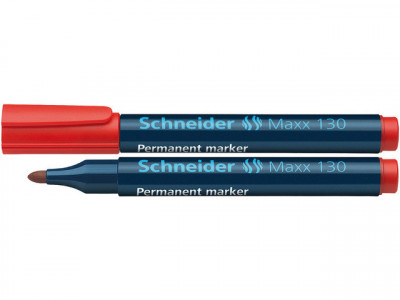 Permanent Marker Schneider Maxx 130, Varf Rotund 1-3mm - Rosu foto