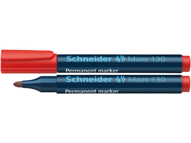 Permanent Marker Schneider Maxx 130, Varf Rotund 1-3mm - Rosu