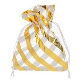 Saculet Organza cu Dungi Aurii, 10x13 cm, CMCLASS