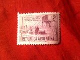 Timbru Argentina 1965 Exploratori val. 2p cu pliu, Nestampilat