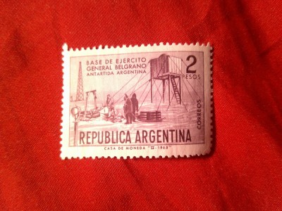 Timbru Argentina 1965 Exploratori val. 2p cu pliu foto