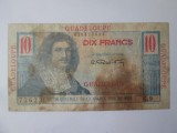 Rara! Antilele Franceze:Guadeloupe/Guadelupa 10 Francs 1947-1949