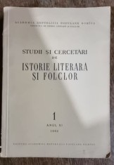 STUDII SI CERCETARI DE ISTORIE LITERARA SI FOLCLOR NR. 1/1962