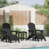 VidaXL Mobilier de lounge pentru grădină 3 pcs Negru 38 x 38 x 46cm 3335848